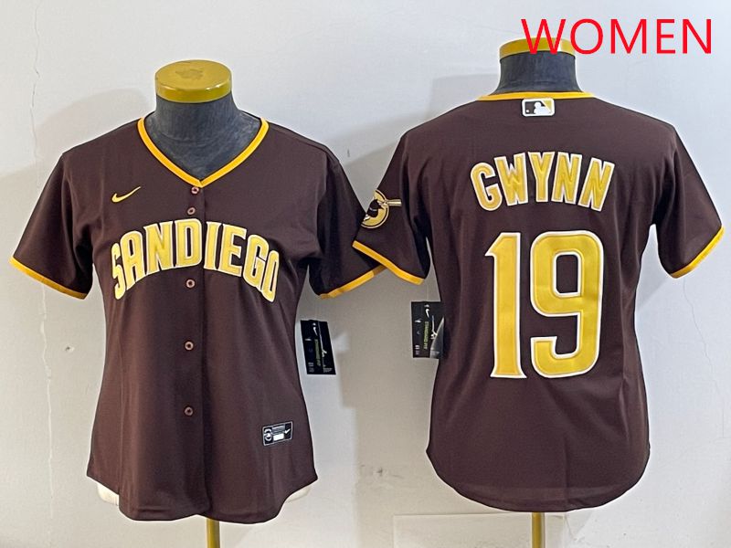 Women San Diego Padres #19 Gwynn Brown Game 2025 Nike MLB Jersey style 8